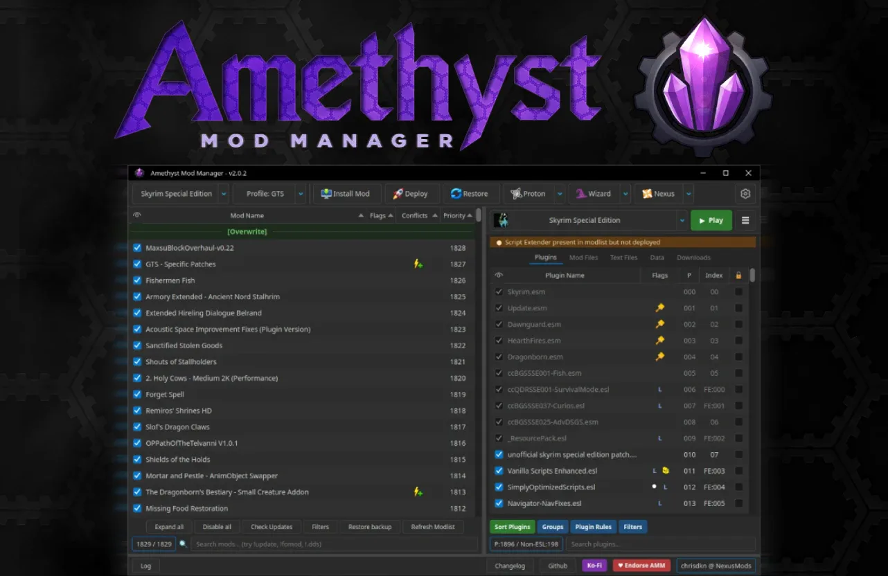 Гайд Amethyst Mod Manager